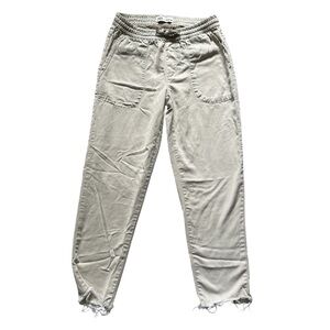 Zara Mid Rise Pull‎ On Pants Khaki Beige Size S